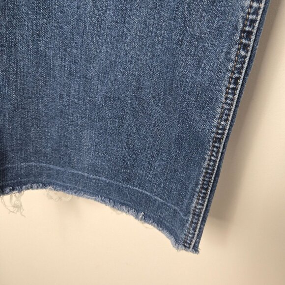 Ariat Size 33 Long Premium High-Rise Flare Jeans Raw Hem Blue Lake Women's FLAW - Picture 7 of 16